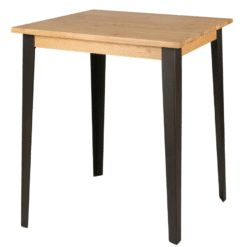Table de Bar carré en chêne, pied en métal, zago, galerie alréenne auray 56