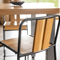 Chaise de Bar en chêne, pied en métal, zago, galerie alréenne auray 56