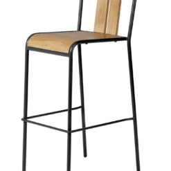 Chaise de Bar en chêne, pied en métal, zago, galerie alréenne auray 56