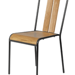 Chaise en chêne, pied en métal, zago, galerie alréenne auray 56