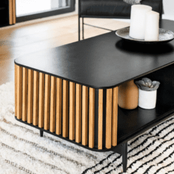 Table basse Linéa avec placage en chêne zago galerie alréenne auray 56