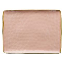 Grande Assiette rectangle rose thun milano galerie alréenne auray 56