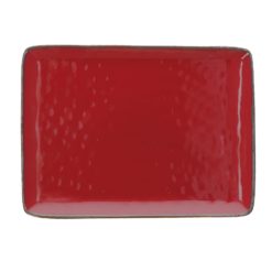 Grande Assiette rectangle rouge thun milano galerie alréenne auray 56