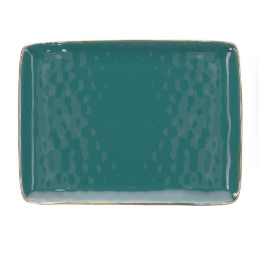 Grande Assiette rectangle turquoise thun milano galerie alréenne auray 56