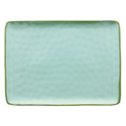 Grande Assiette rectangle vert eau thun milano galerie alréenne auray 56