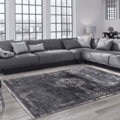 Tapis Medallion, Mineral Black De Poortere galerie alréenne auray 56