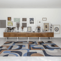 Tapis Module, Camel Blue De Poortere galerie alréenne auray 56