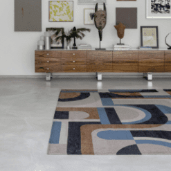 Tapis Module, Camel Blue De Poortere galerie alréenne auray 56