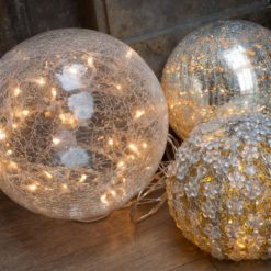 boule lumineuse en verre craquelé - Chehoma galerie alréenne auray 56