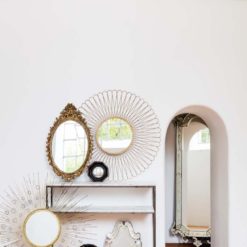 Miroir convexe octogonal platine noir - Chehoma galerie alréenne auray 56