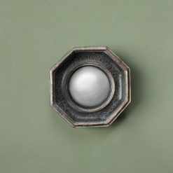 Miroir convexe octogonal platine noir - Chehoma galerie alréenne auray 56