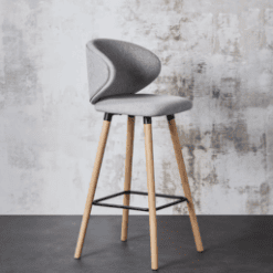 Chaise bar tiago gris / photo - Zago galerie alréenne auray 56