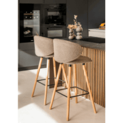 Chaise bar tiago taupe / photo - Zago galerie alréenne auray 56