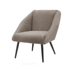 Fauteuil Hoto, gris foncé, laine bouclée - Zago galerie alréenne auray 56