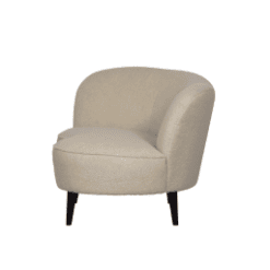 Fauteuil Sara lounge, blanc cassé, orientation gauche - De Eekhoorn galerie alréenne auray 56