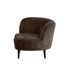 Fauteuil Sara lounge, gris/brun, orientation gauche - De Eekhoorn galerie alréenne auray 56