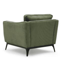 Fauteuil Cléo, vert sapin, velours côtelé - Zago galerie alréenne auray 56