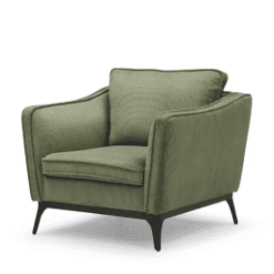 Fauteuil Cléo, vert sapin, velours côtelé - Zago galerie alréenne auray 56