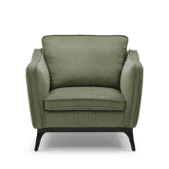 Fauteuil Cléo, vert sapin, velours côtelé - Zago galerie alréenne auray 56