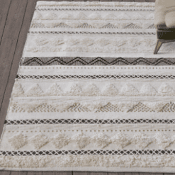 Tapis Lenity, ivoire / gros plan - SDE Vivaraise galerie alréenne auray 56