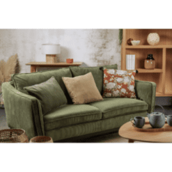 Canapé Cléo 2 places, vert sapin, velours côtelé, photo - Zago galerie alréenne auray 56