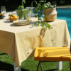 Photo d'ambiance nappe sur table : Eventails, Lemon curry : éventail, jaune